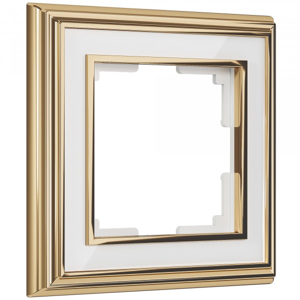 Рамка на 1 пост Werkel WL17-Frame-01 Palacio (золото / белый) - купить в Кемерово