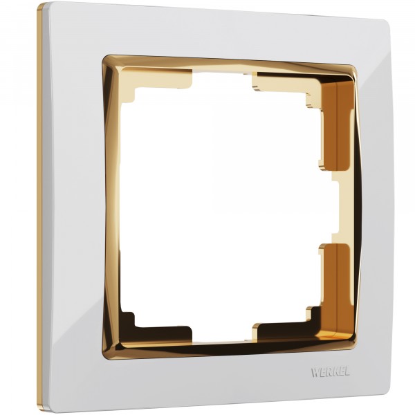Рамка на 1 пост Werkel WL03-Frame-01-white-GD Snabb (белый/золото) - купить в Кемерово