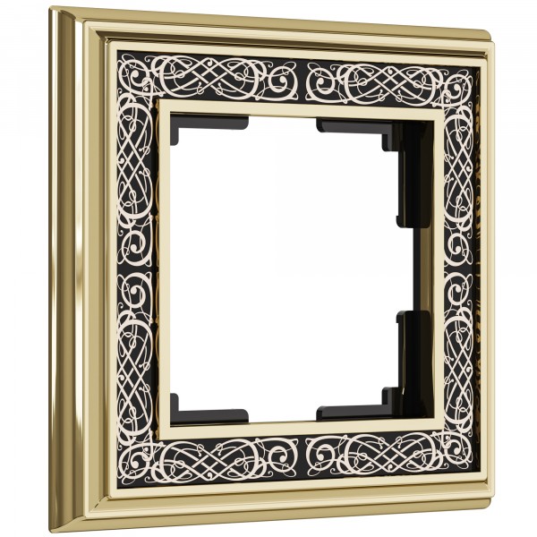 Рамка на 1 пост WL77-Frame-01 Palacio Gracia (золото/черный) - купить в Кемерово