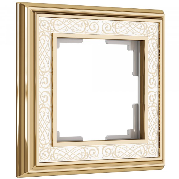 Рамка на 1 пост WL77-Frame-01 Palacio Gracia (золото/белый) - купить в Кемерово